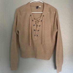H&M Knit sweater with lacing - XS